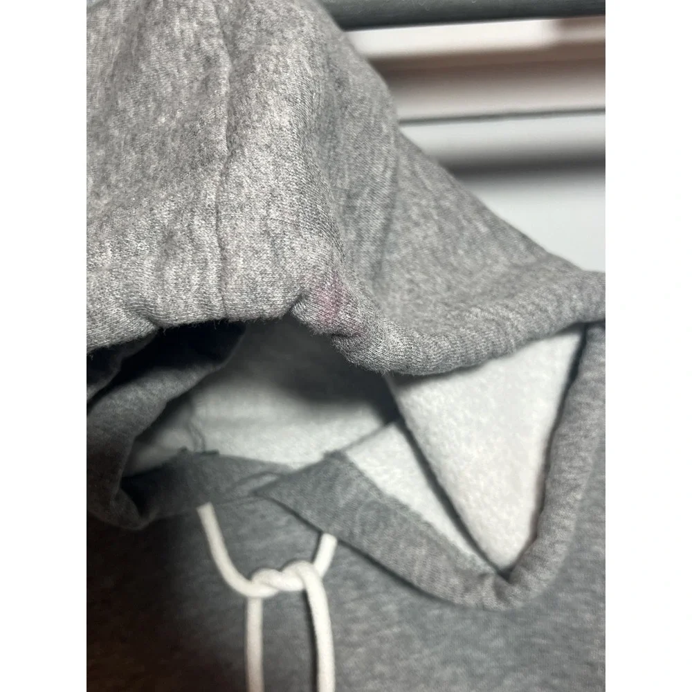 Wild Fable Women's Gray Cropped Hoodie Sweatshirt Raw Hem Drawstring Size M - Picture 2 of 4